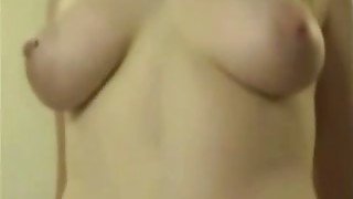 My naturally busty girlfriend sucking and riding my prick