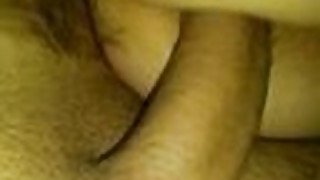 Huge white cock is deep in the hot asshole. Closeup