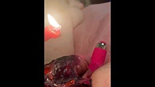 Candle melting on my hot cock Must See