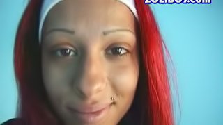 Red Haired Ebony Babe Black Diamond Gets Help Masturbating with Toy