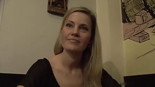 Blonde MILF fucks in public place