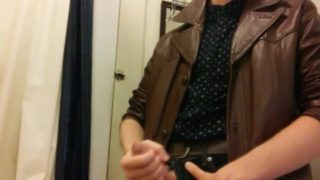 Jerk off in Leather Jacket