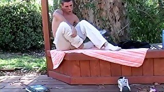 Outdoor masturbation session time with big cock Mark Woods