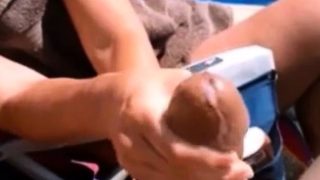 Amateur handjob with BIG cumshots