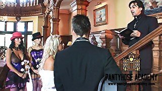 An Unexpected Gangbang Group Sex with the Bride & Groom in the Wedding with Anal and Lots of Cumshot