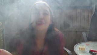 INHALE 43 Gypsy Dolores outdoor half nude smoking