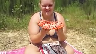 Big Girl Eat Whole Pizza Swallowing It whole Begs For More Food