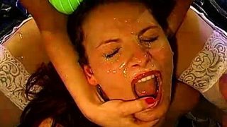 German bukkake sluts drenched in cum shower