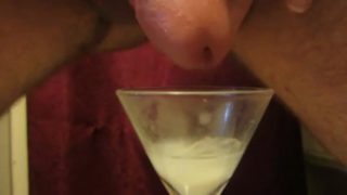 Cumming in a glass, ready to drink