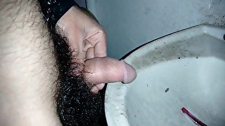 releasing my piss/ around the toilet