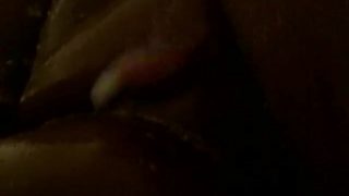 Big tit bbw sent video showering and playing with big clit