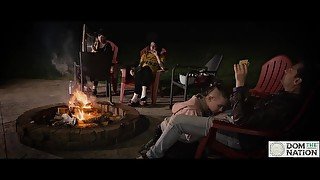 Campfire blowjob with smores and harp music