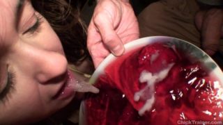 Jell-O Shot! Cum Eating with a Spoon! Britney Swallows another Bowl of Jizz
