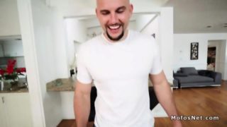 Spinner gets huge dick in kitchen