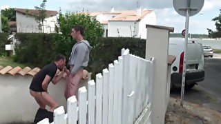 amazing exhib risky in thje public street wih tiwnk fucked by straight