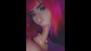 Pink Hair Emo Teen Loves To Suck Cock 