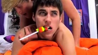 Gay double dildo porn Lucas gets caught playing with