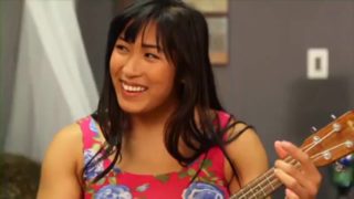 Brunette asian lesbian seduces straight