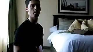 Hotel blowjob from a cute guy on his knees