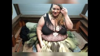 BBW Slut gets fucked by young stud in backyard shed