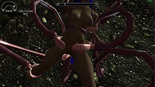 Sex with tentacles in a porn game