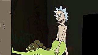 Rick gets lucky after a schwifty party (WITH SOUND)