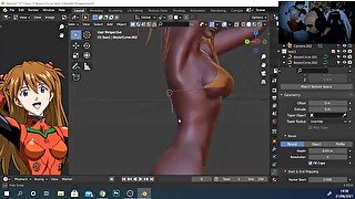 Asuka Waifu hentai modelling