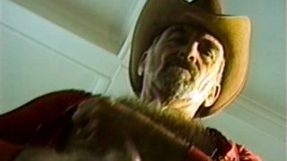 Old cowboy beats his hairy cock