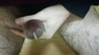 Masturbation with a penis ring.