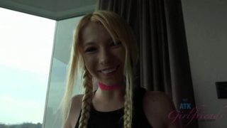 Kenzie smokes, squirts, and cums on her last day in Singapore