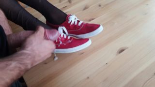 Cum on her very sexy small Keds