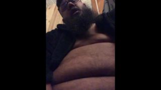 FTM bear chub jerks his fat tcock