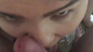 Mouth Only Blowjob! Oral Creampie! Big Cumshot in Mouth (slow motion end)