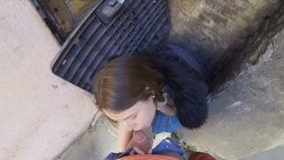 Teen slut in blue skirts wants horny casual fucking outdoors