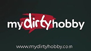 MyDirtyHobby - Petite teen with big natural boobs barebacked and creampied