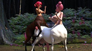 Amy's Big Wish - Centaur Things Part 1 of 2 - A Futanari Centaur Learns How To Breed From A Trainer!