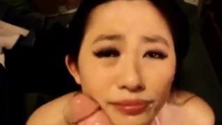 Asian nympho begs for cum on her face