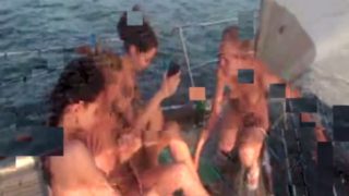 Harem party on a boat