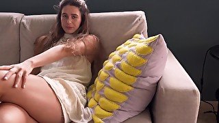 Amateur Stretching Anal With Big Dildo On The Coutch 4K