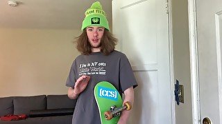 POV Skater Boy Catches You Masturbating, He Is Nervous but You Seduce Him