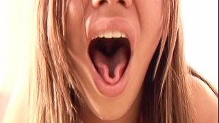 Beautiful Girl Opening Her Mouth and Talking Dirty