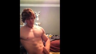 Ginger Muscle Boy Jerks Off and Cums