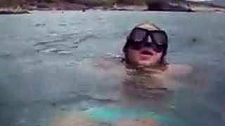 Nipslip - Girl diving accidentally exposed her awesome boobs