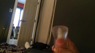 Quickie creampie into my toy