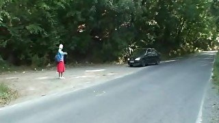 Granny is picked up from the road and fucked