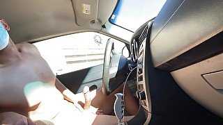 Boy naked cumming in hot car