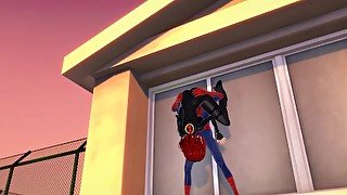 (3D Hentai) Spiderman x Black Widow