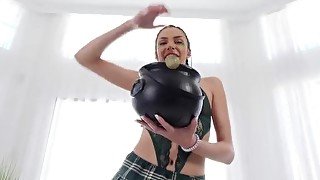 LUBED Cum Hungry Brunette Gets Fucked On St Patricks Day