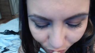 British beauty with hot curves gets real shaking orgasm