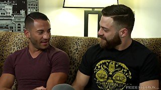 Handsome Mario Costa adores to blow a dick while other guy fucks him badly